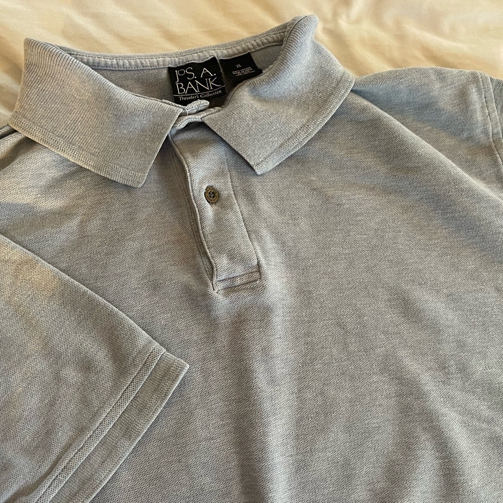 Jos. A. Bank Mens Grey Traveler Short Sleeve Front Pocket Cotton Polo Size XL